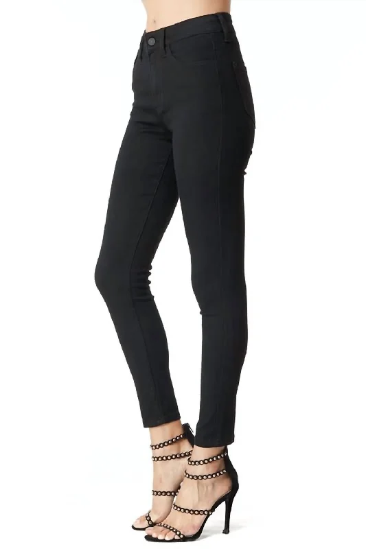 High Rise Skinny Jeans In Black