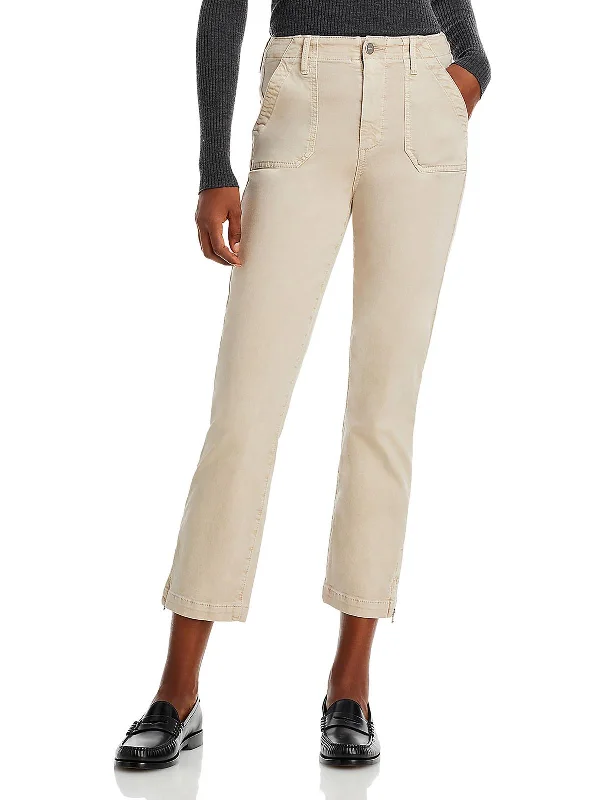 Jolie Womens High Rise Cargo Straight Leg Jeans