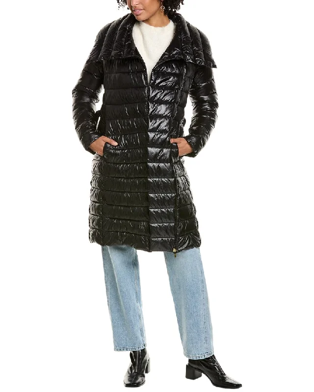 Via Spiga Belted Puffer Coat