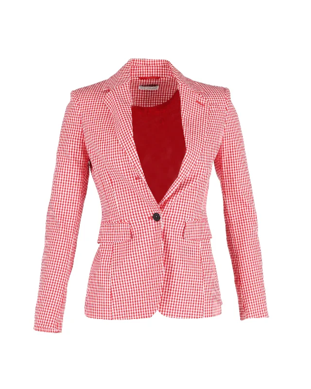 Altuzarra Gingham Blazer in Red Cotton