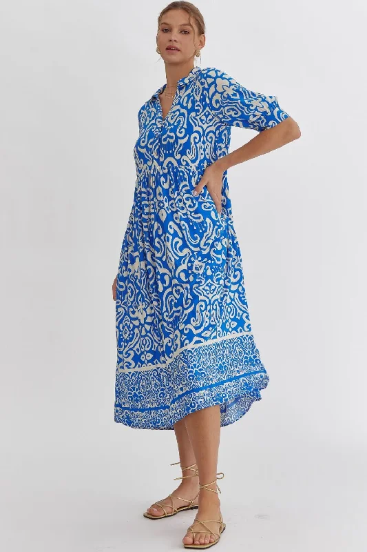 Blue Paisley Midi