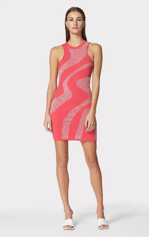 ABSTRACT JACQUARD MINI DRESS